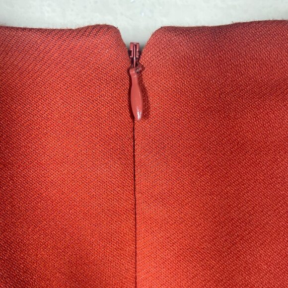 Cabi Women's Orange Overlay Textured Knee Length Pencil Skirt Size 6 - Picture 4 of 5